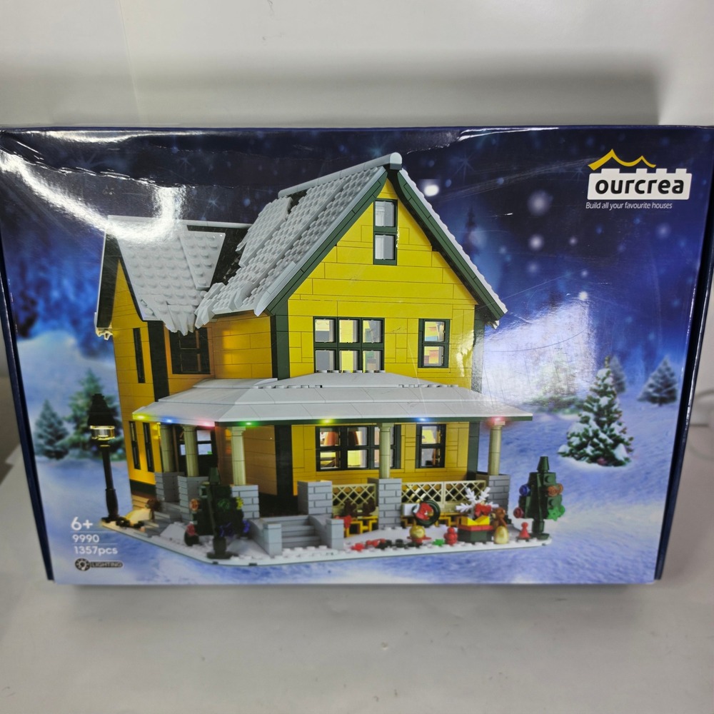 Ourcrea Christmas Story House Building Blocks Set 1357pc LED Lights 9990 New